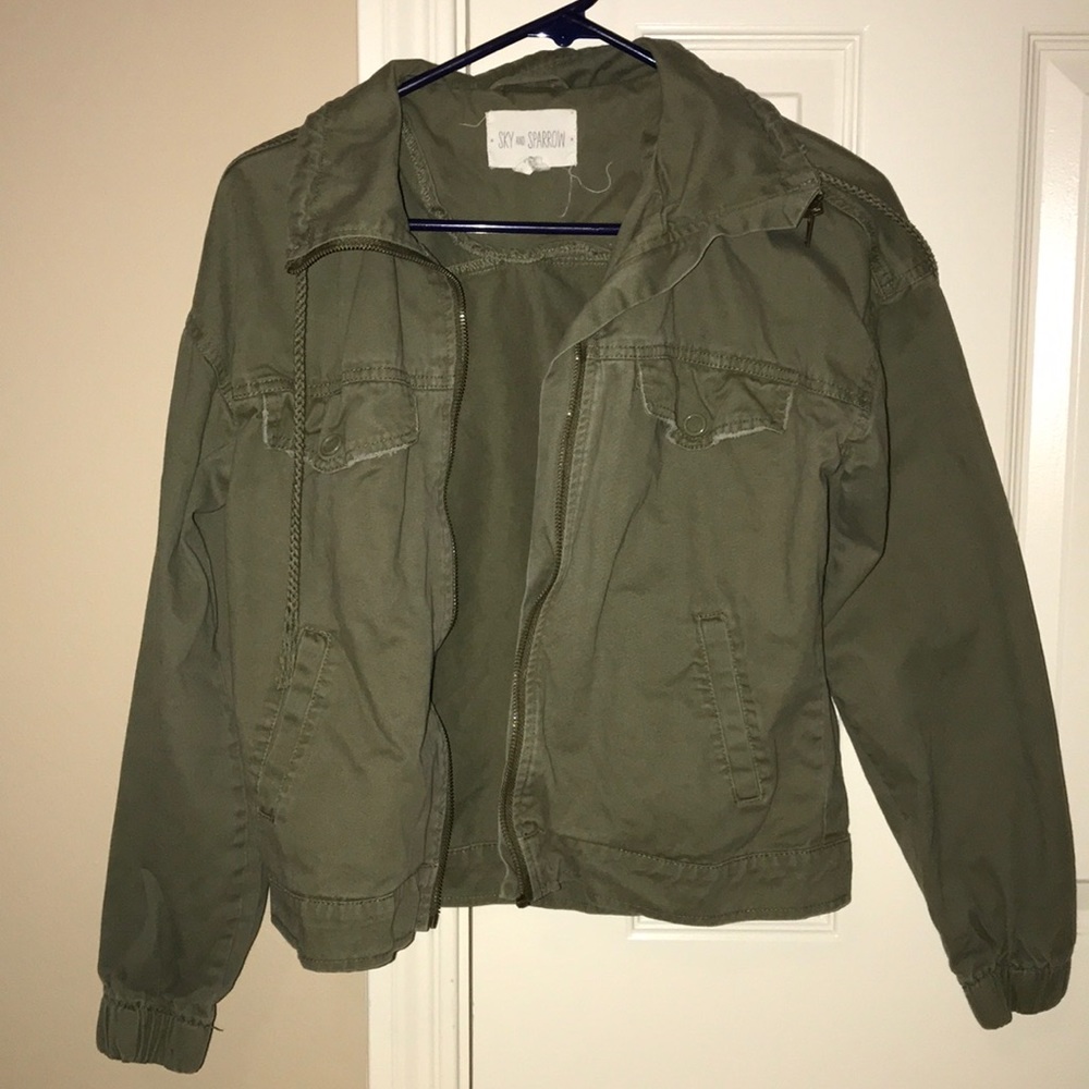 Cropped Green Utility Jacket